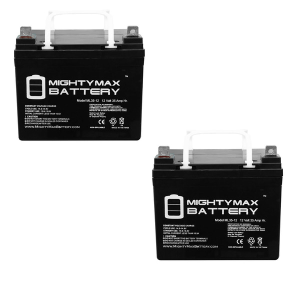 Mighty Max Battery 12V 35Ah Pride Mobility BATLIQ1017 AGM U1 Replacement Battery - 2 Pack ML35-12MP256915517